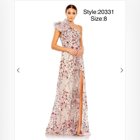 Mac Duggal Dresses & Skirts - One shoulder floral A-line gown